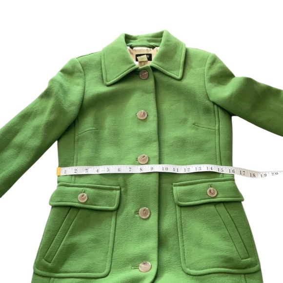 J. Crew Green Wool Blend Coat, size 2 - Picture 11 of 15